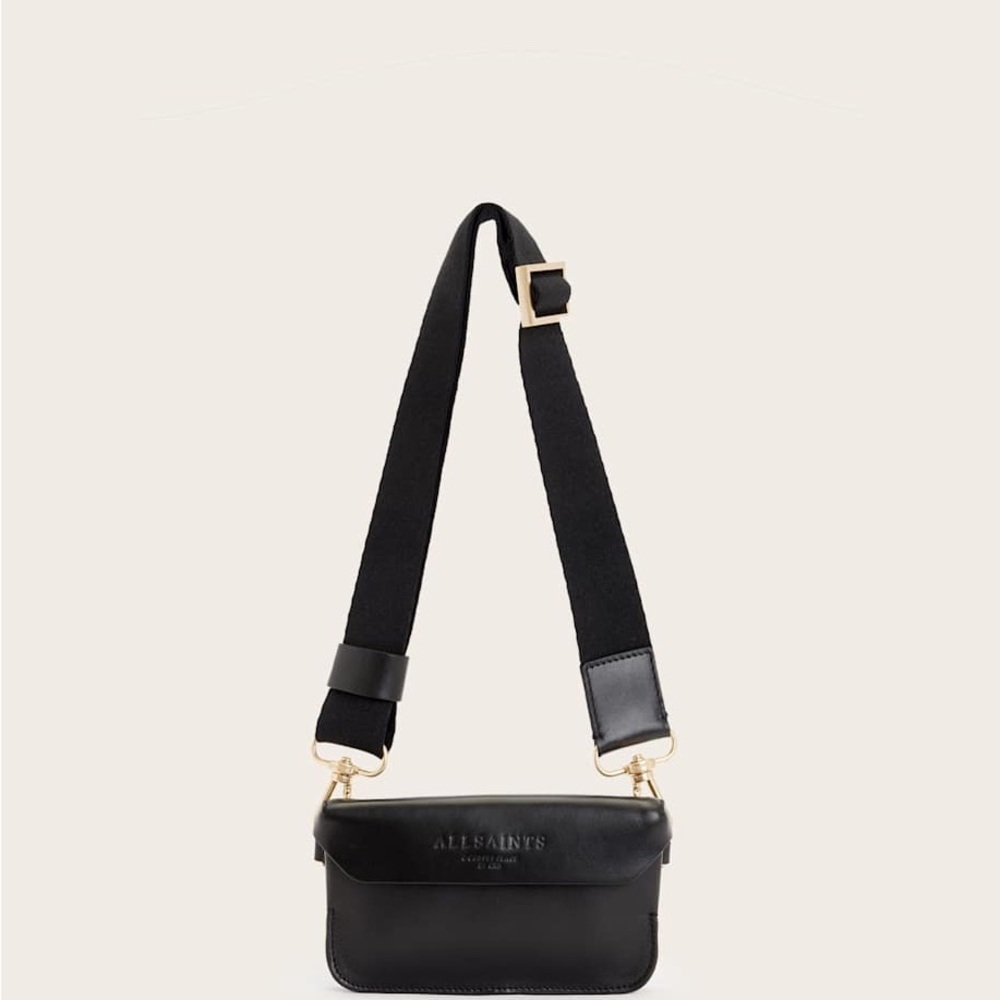 Zoe Adjustable Leather Crossbody Bag by all saints